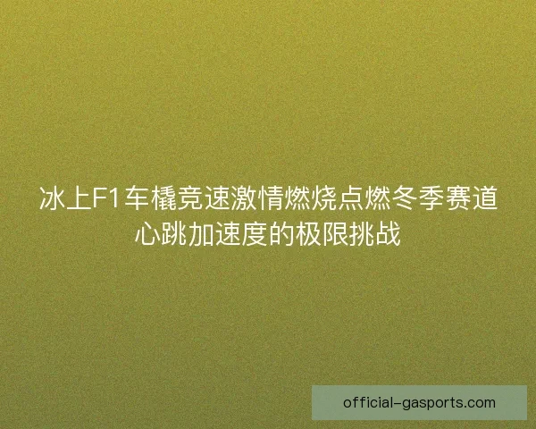 冰上F1车橇竞速激情燃烧点燃冬季赛道心跳加速度的极限挑战